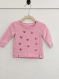Pink Sweater with Glitter Hearts